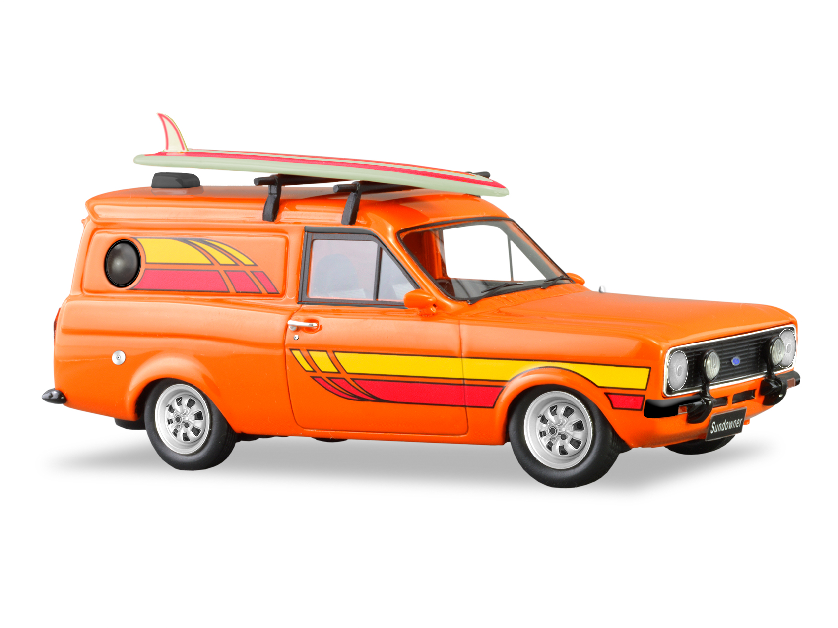 1978 Ford Escort Sundowner Panel Van With Surfboard – Raw Orange