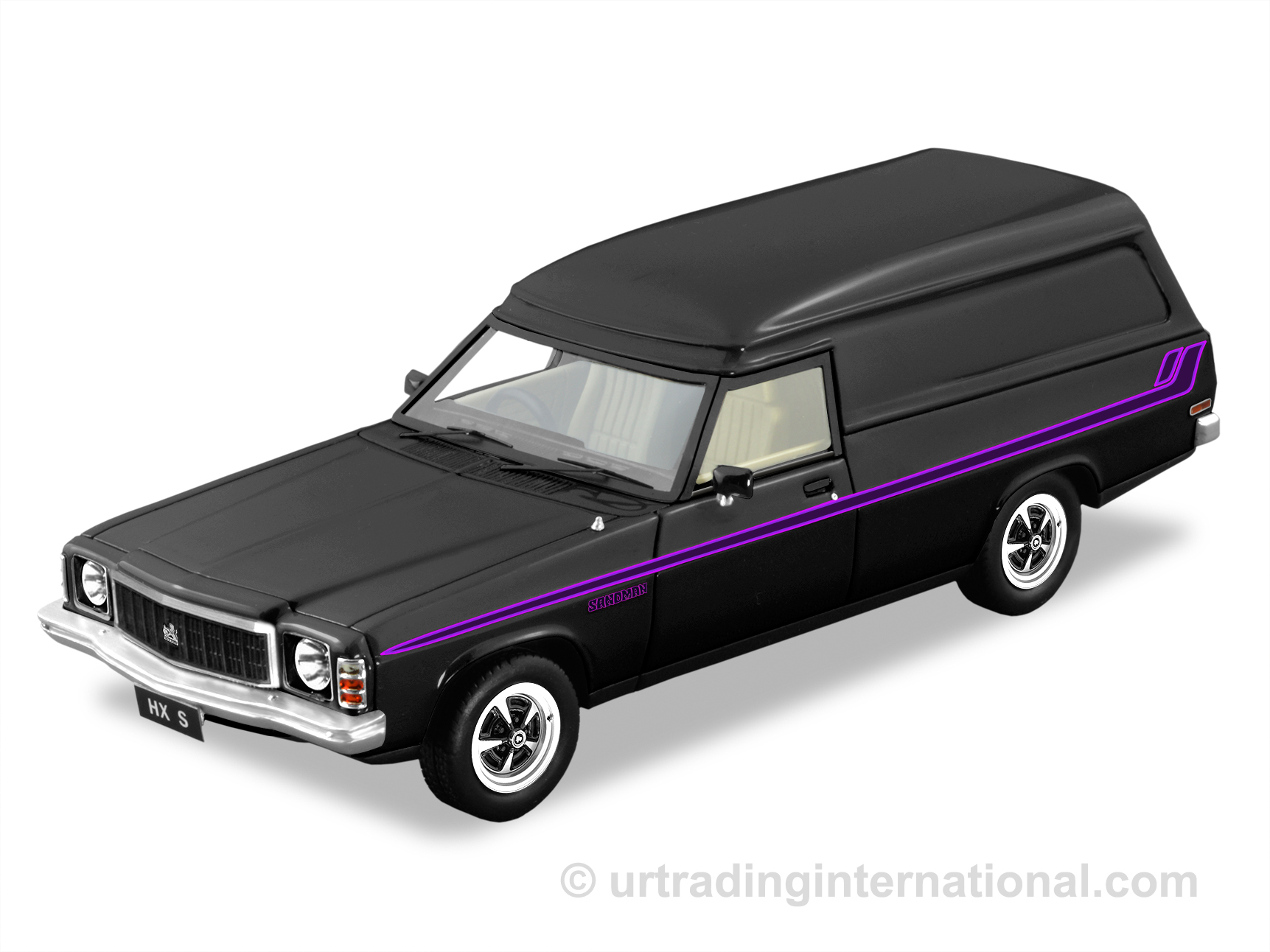 1976 HX Sandman Panel Van – Black / Purple Stripes