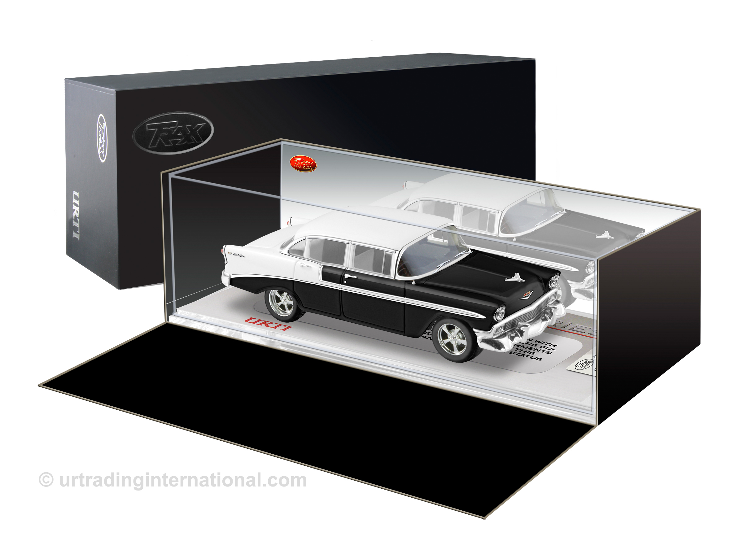 1956 Chevrolet Bel Air 4 Door Sedan – Black/White Roof.